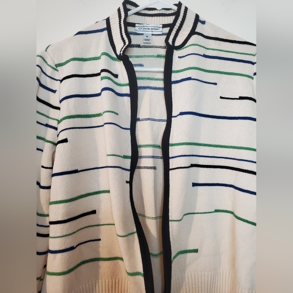 St.John Sport Wool Blend Zip Up Sweater Size Small - Picture 2 of 14